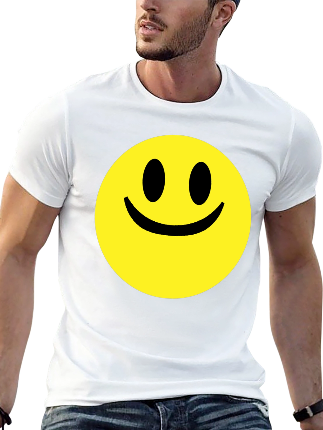 Smiley Face Graphic Black T-Shirt