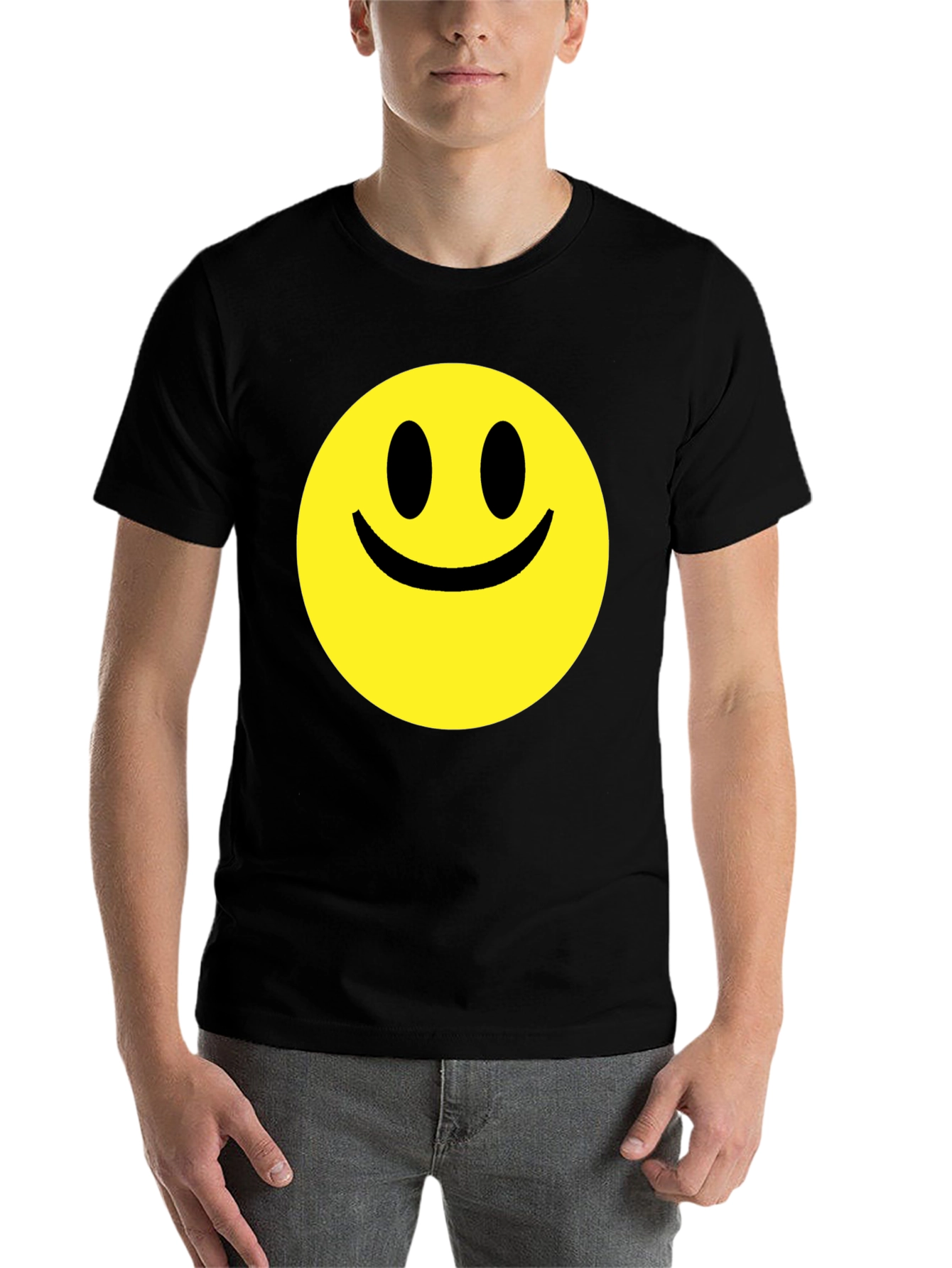 Smiley Face Graphic Black T-Shirt