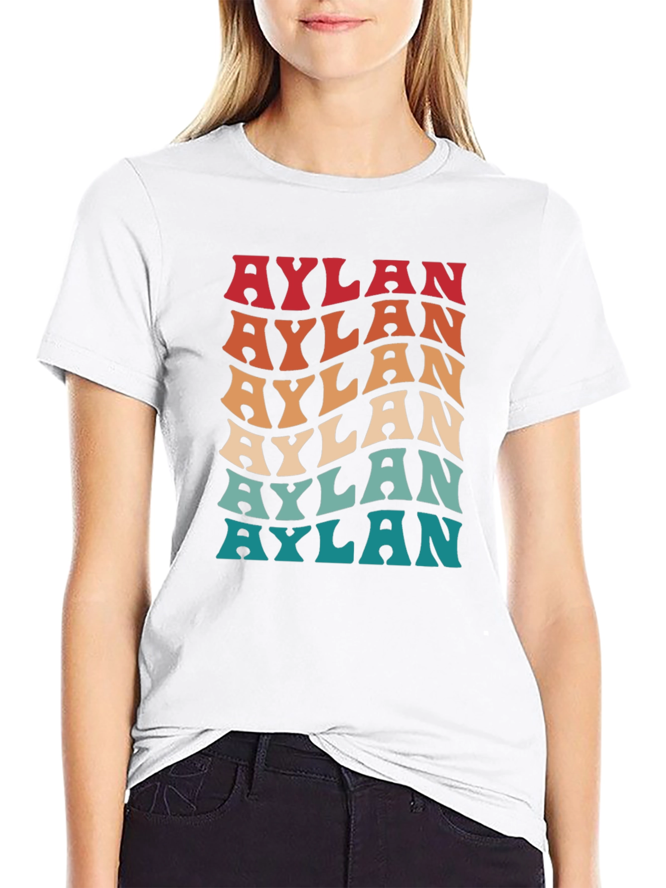Aylan Retro Wavy Name T-Shirt