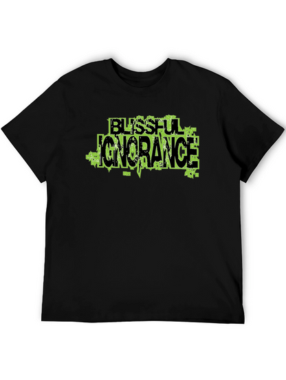 Blissful Ignorance Graphic Print Black T-Shirt