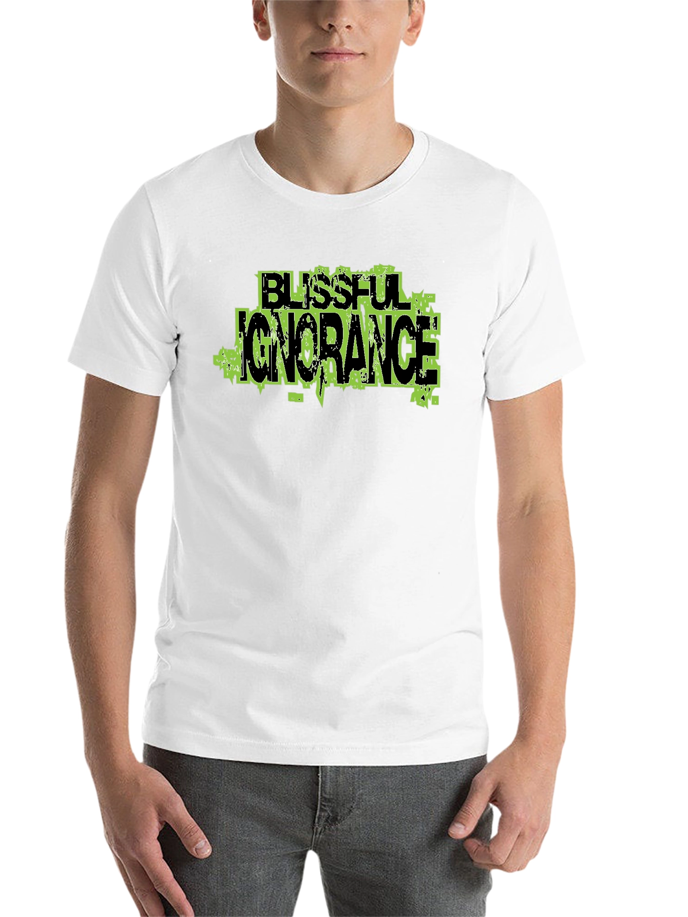 Blissful Ignorance Graphic Print Black T-Shirt