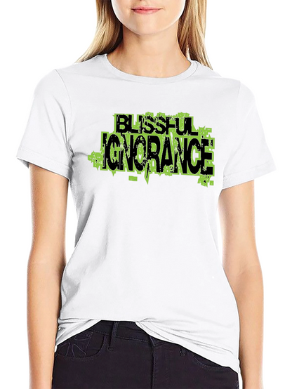 Blissful Ignorance Graphic Print Black T-Shirt