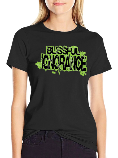 Blissful Ignorance Graphic Print Black T-Shirt