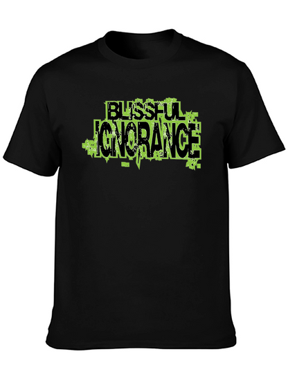 Blissful Ignorance Graphic Print Black T-Shirt