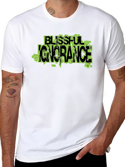 Blissful Ignorance Graphic Print Black T-Shirt