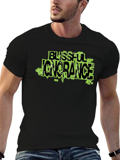 Blissful Ignorance Graphic Print Black T-Shirt