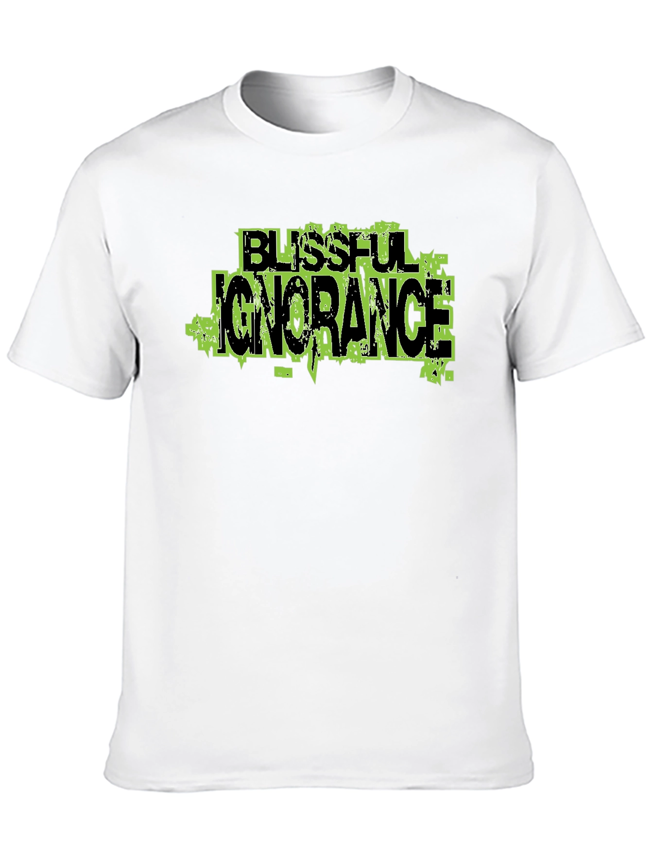 Blissful Ignorance Graphic Print Black T-Shirt