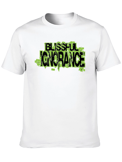 Blissful Ignorance Graphic Print Black T-Shirt
