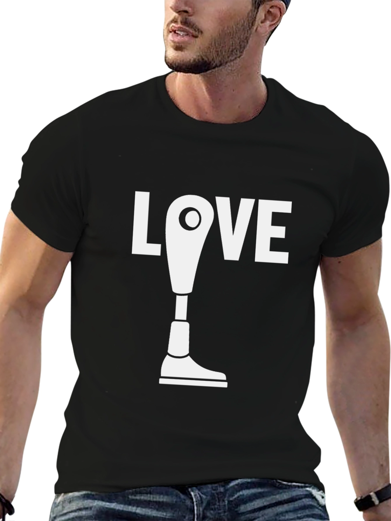 Love Prosthetic Leg T-Shirt - Black