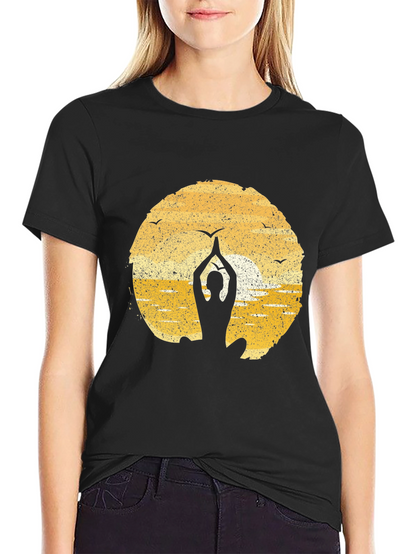 Yoga Silhouette T-Shirt - Meditation Peace