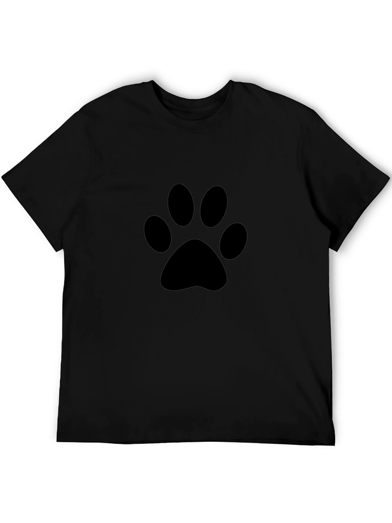 Paw Print Graphic Black T-Shirt