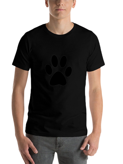 Paw Print Graphic Black T-Shirt