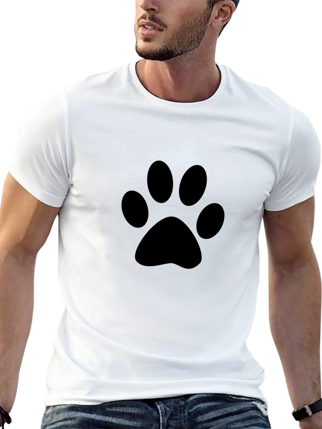 Paw Print Graphic Black T-Shirt