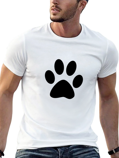 Paw Print Graphic Black T-Shirt