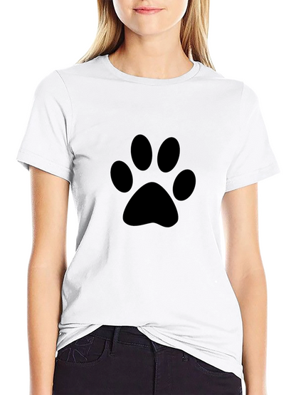 Paw Print Graphic Black T-Shirt
