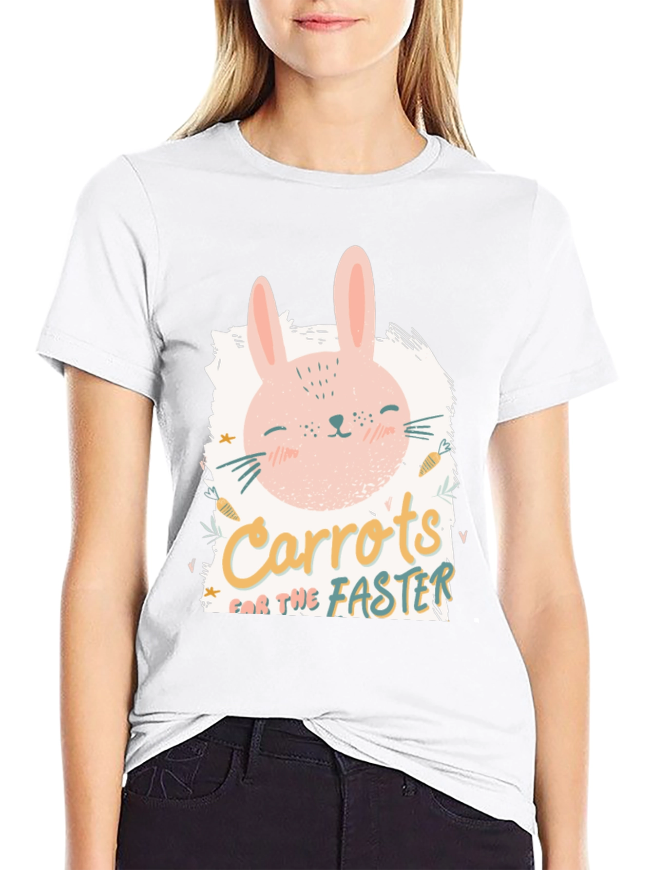 Cute Bunny Carrots for the Faster Graphic Tee