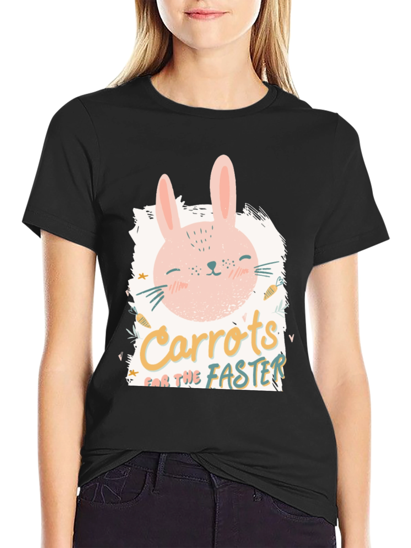 Cute Bunny Carrots for the Faster Graphic Tee