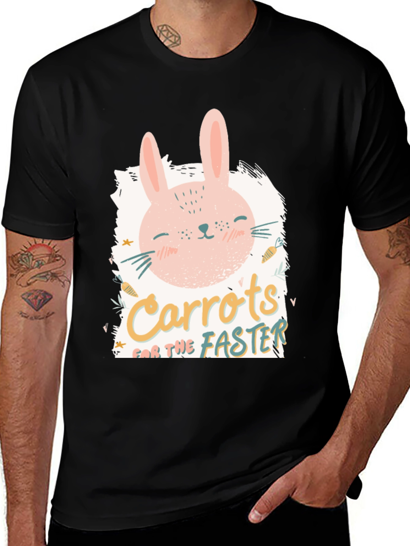 Cute Bunny Carrots for the Faster Graphic Tee