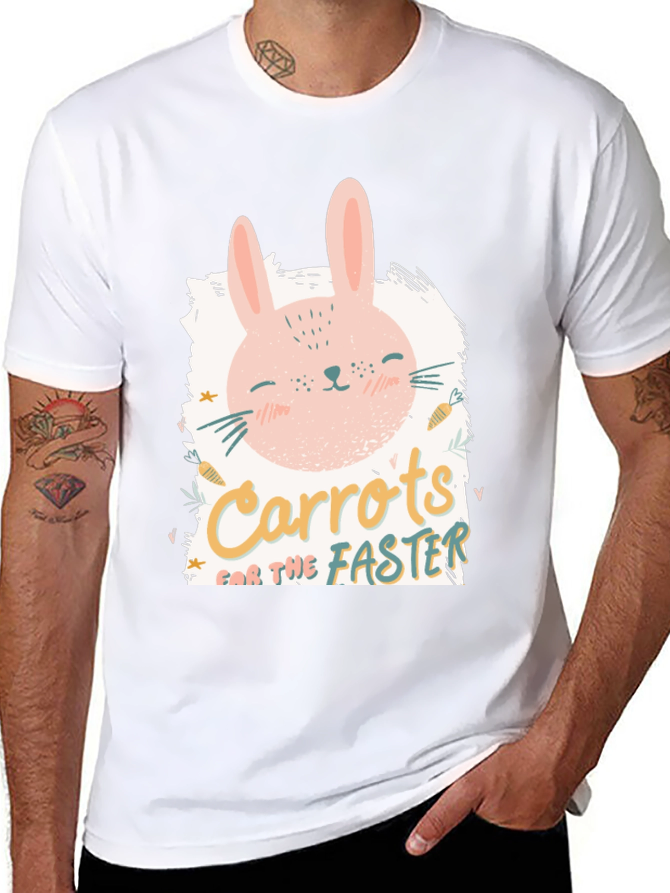 Cute Bunny Carrots for the Faster Graphic Tee
