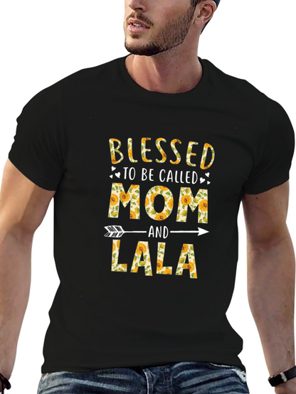 Blessed Mom and Lala Sunflower Graphic T-Shirt