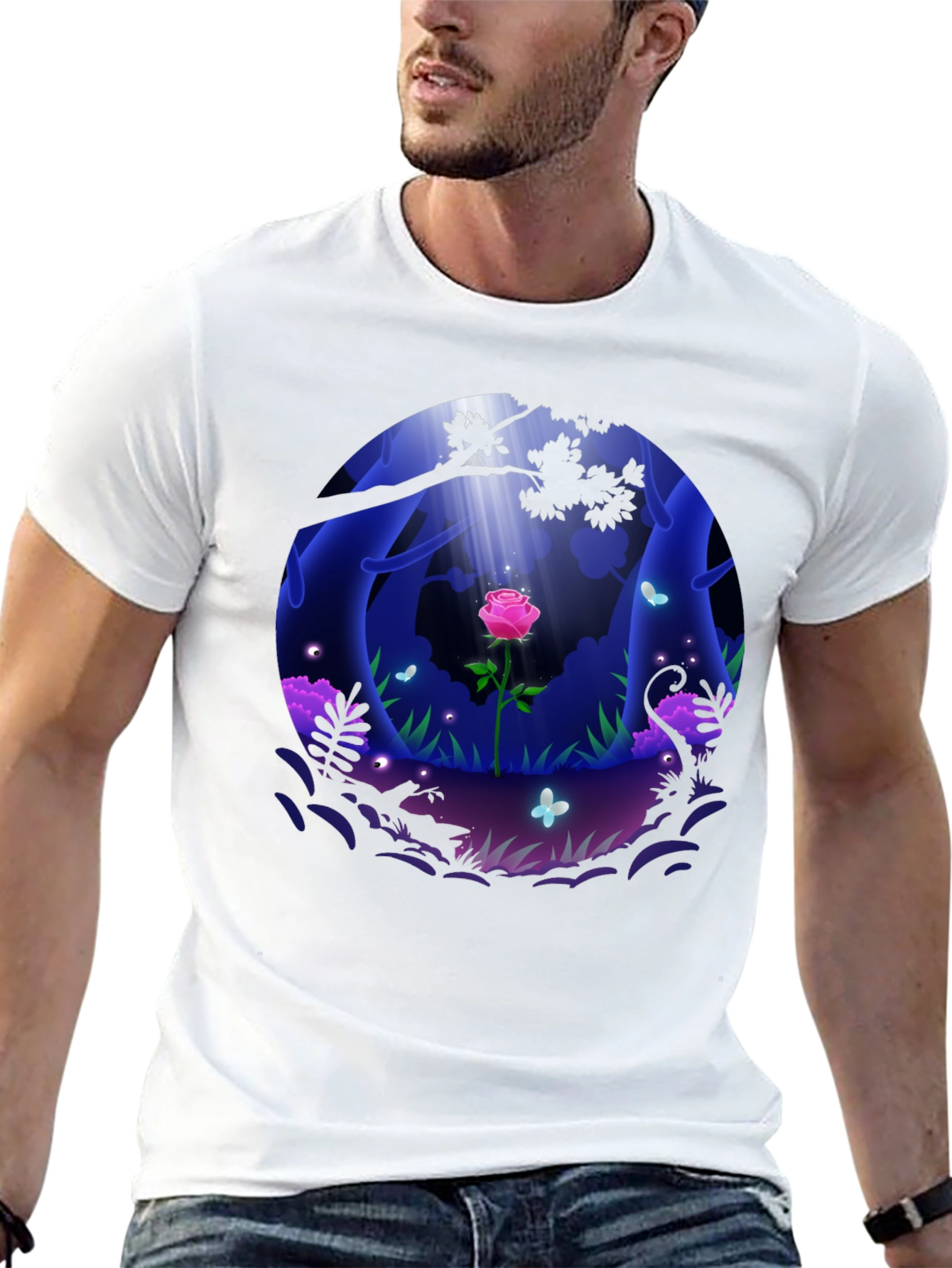 Enchanted Rose Forest Graphic Tee