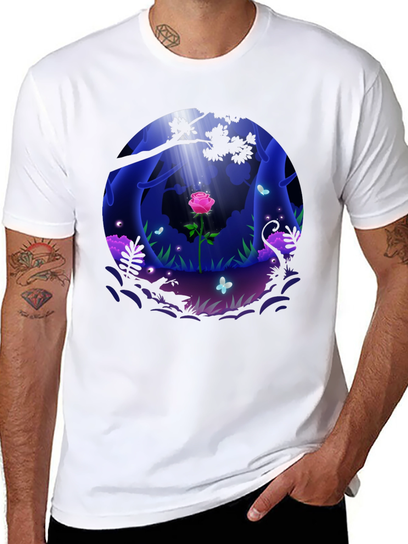 Enchanted Rose Forest Graphic Tee