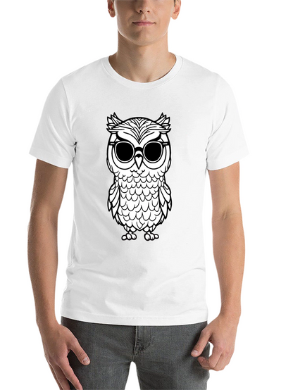 Cool Owl Graphic Tee - Black Cotton T-Shirt