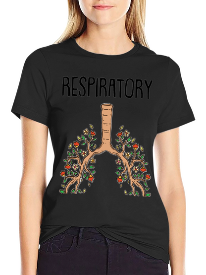 Respiratory System Floral Lung Anatomy T-Shirt