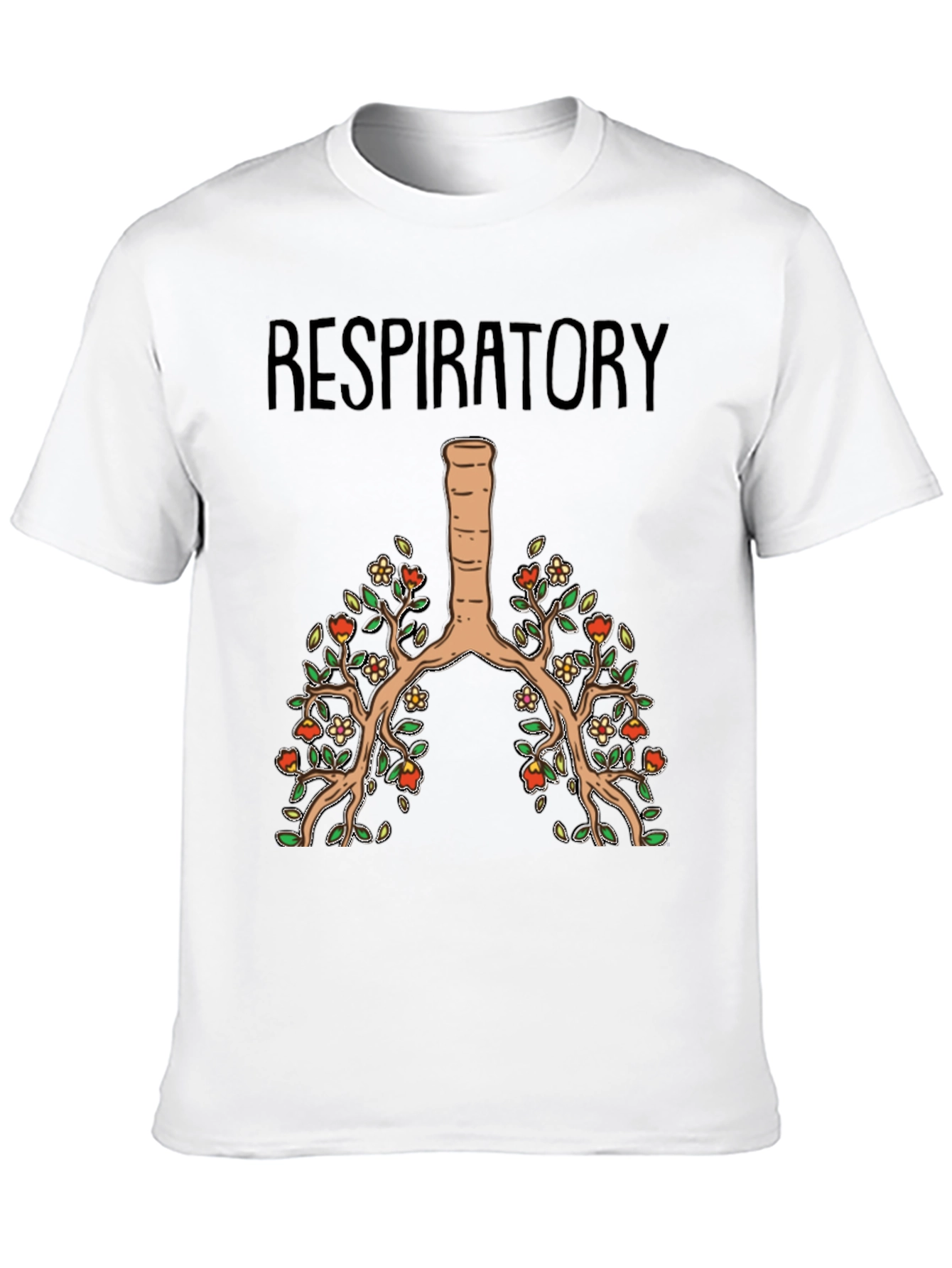 Respiratory System Floral Lung Anatomy T-Shirt