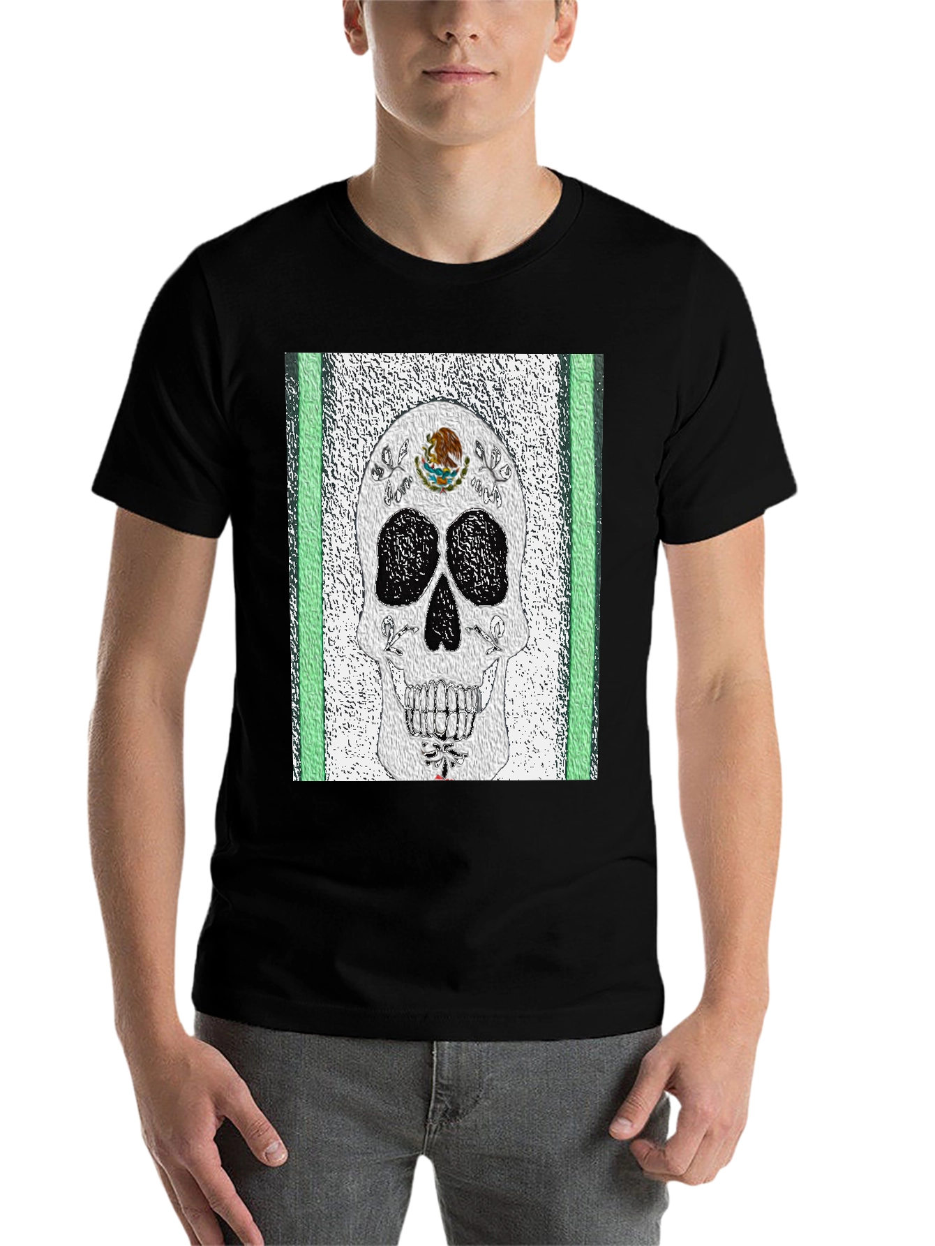 Mexican Flag Sugar Skull T-Shirt
