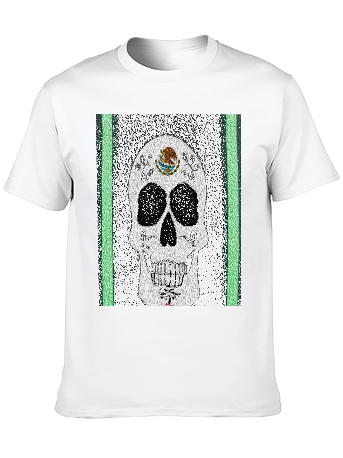 Mexican Flag Sugar Skull T-Shirt