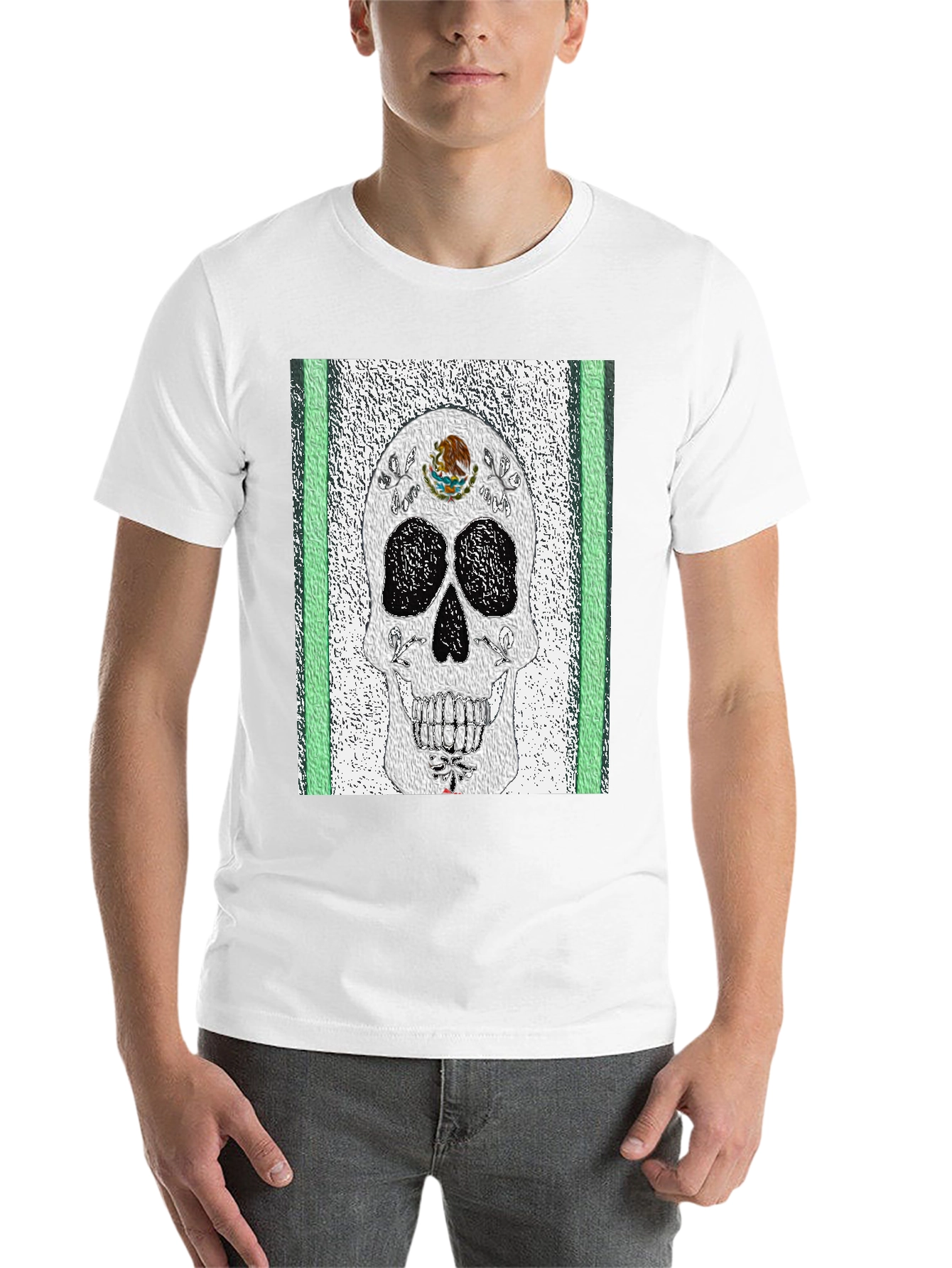 Mexican Flag Sugar Skull T-Shirt