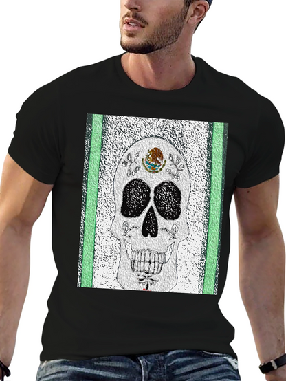Mexican Flag Sugar Skull T-Shirt