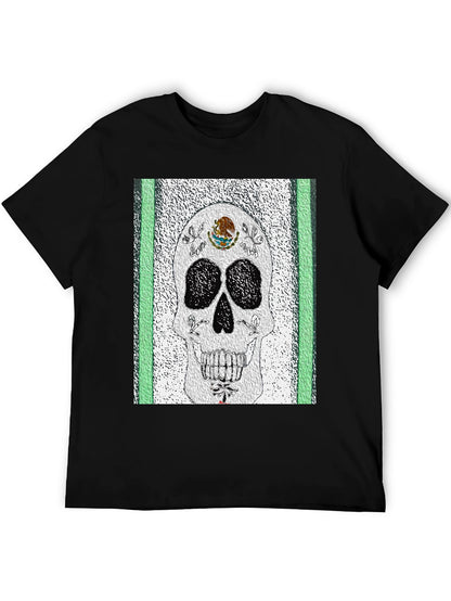 Mexican Flag Sugar Skull T-Shirt