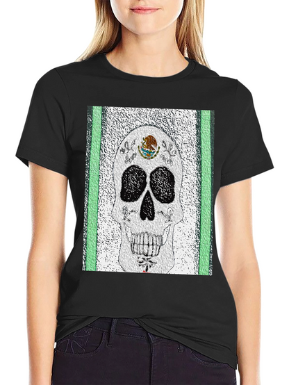 Mexican Flag Sugar Skull T-Shirt