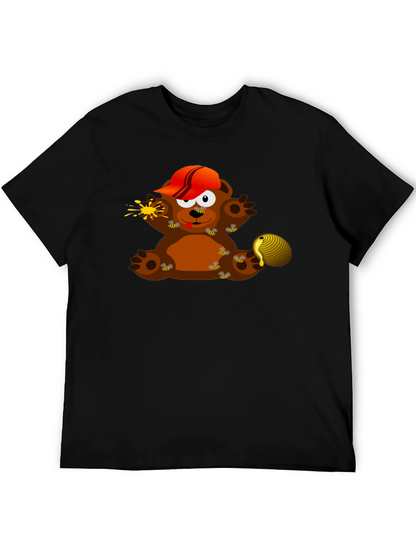 Cartoon Bear & Bees Graphic Tee