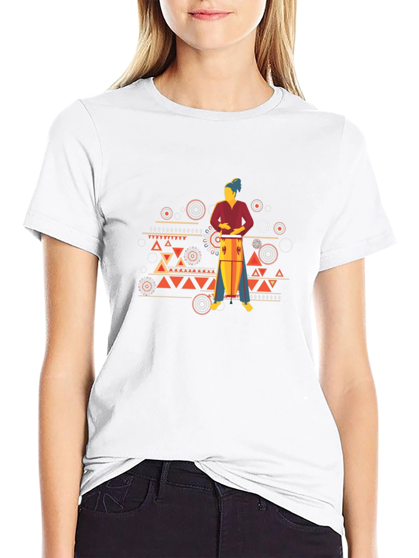 Tribal Drummer Graphic T-Shirt - Bold Style
