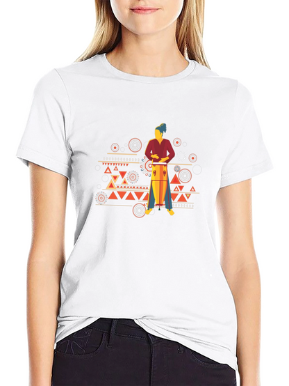 Tribal Drummer Graphic T-Shirt - Bold Style