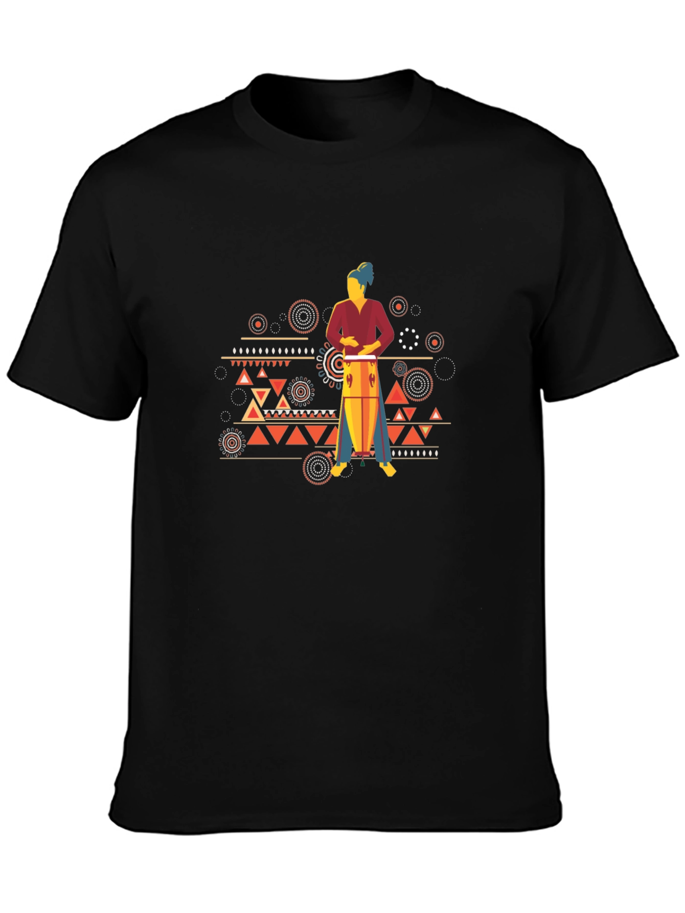 Tribal Drummer Graphic T-Shirt - Bold Style