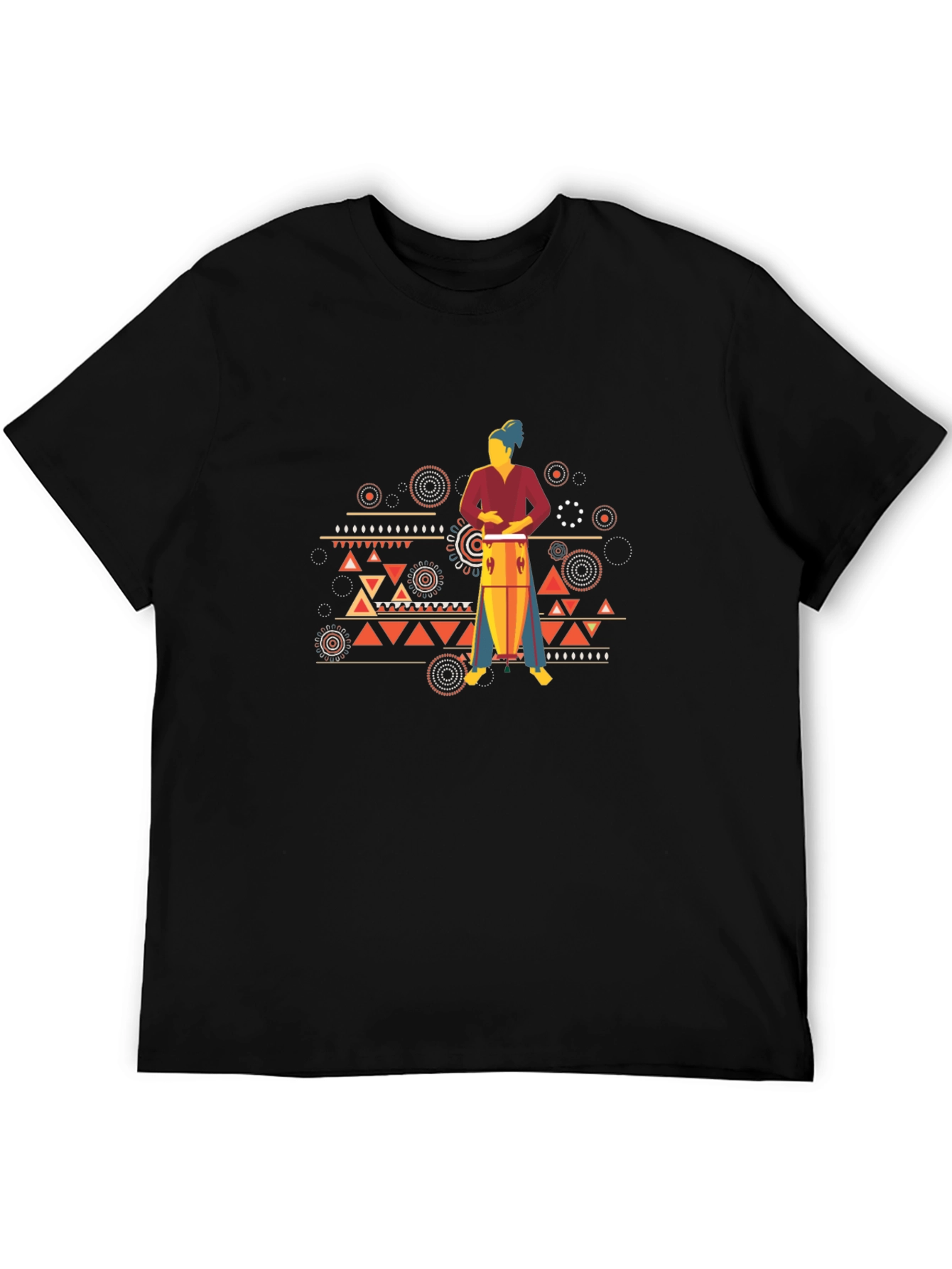 Tribal Drummer Graphic T-Shirt - Bold Style