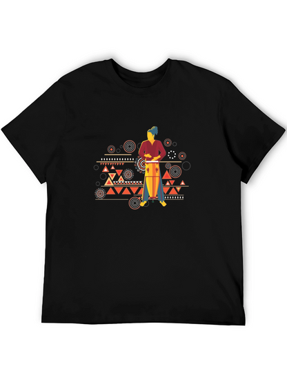 Tribal Drummer Graphic T-Shirt - Bold Style