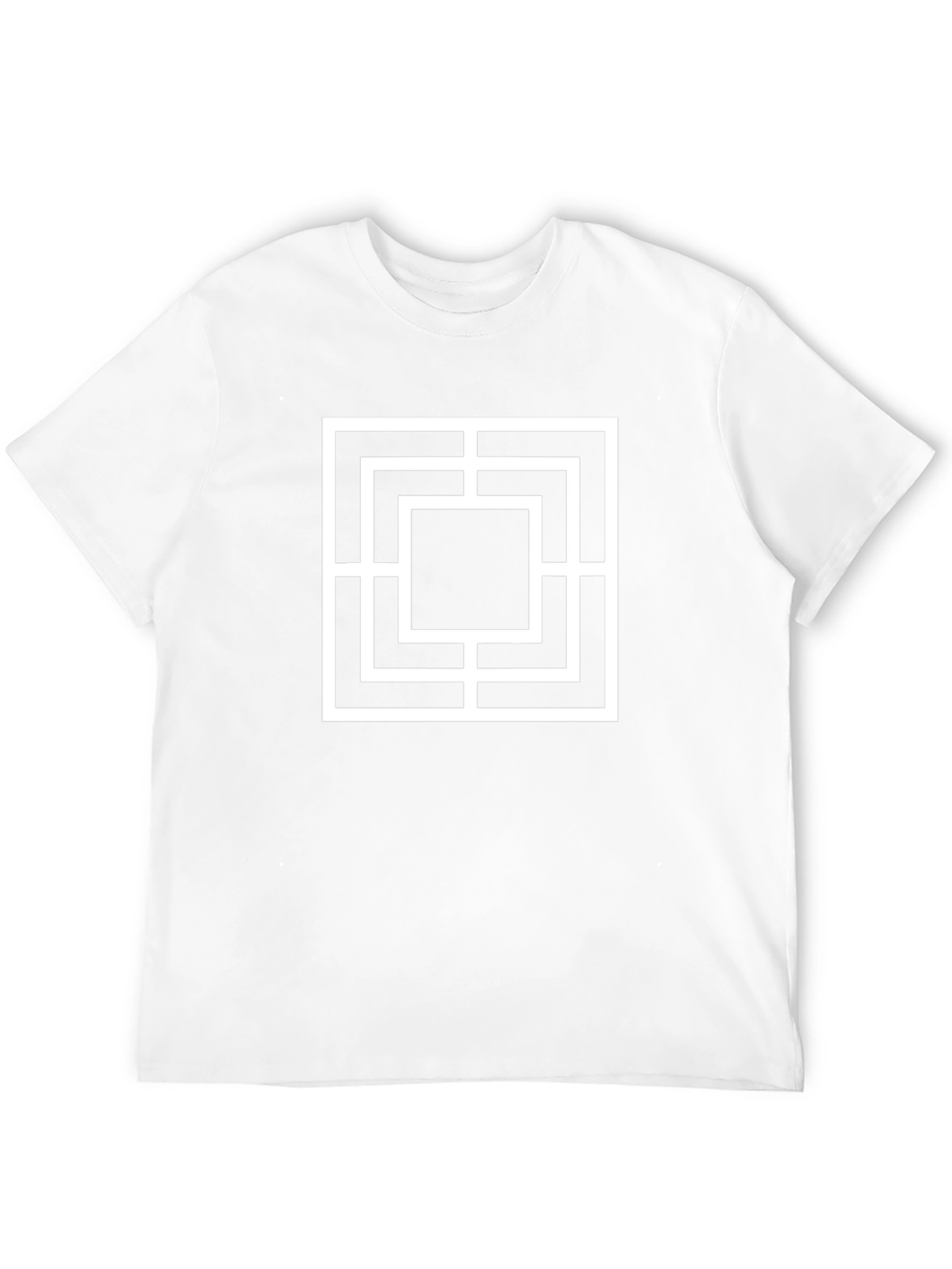 Geometric Square Design Black T-Shirt