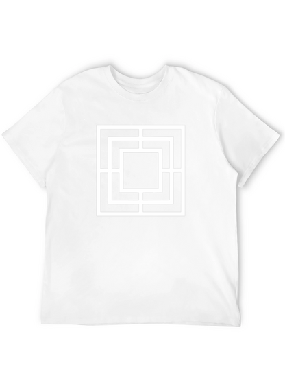 Geometric Square Design Black T-Shirt