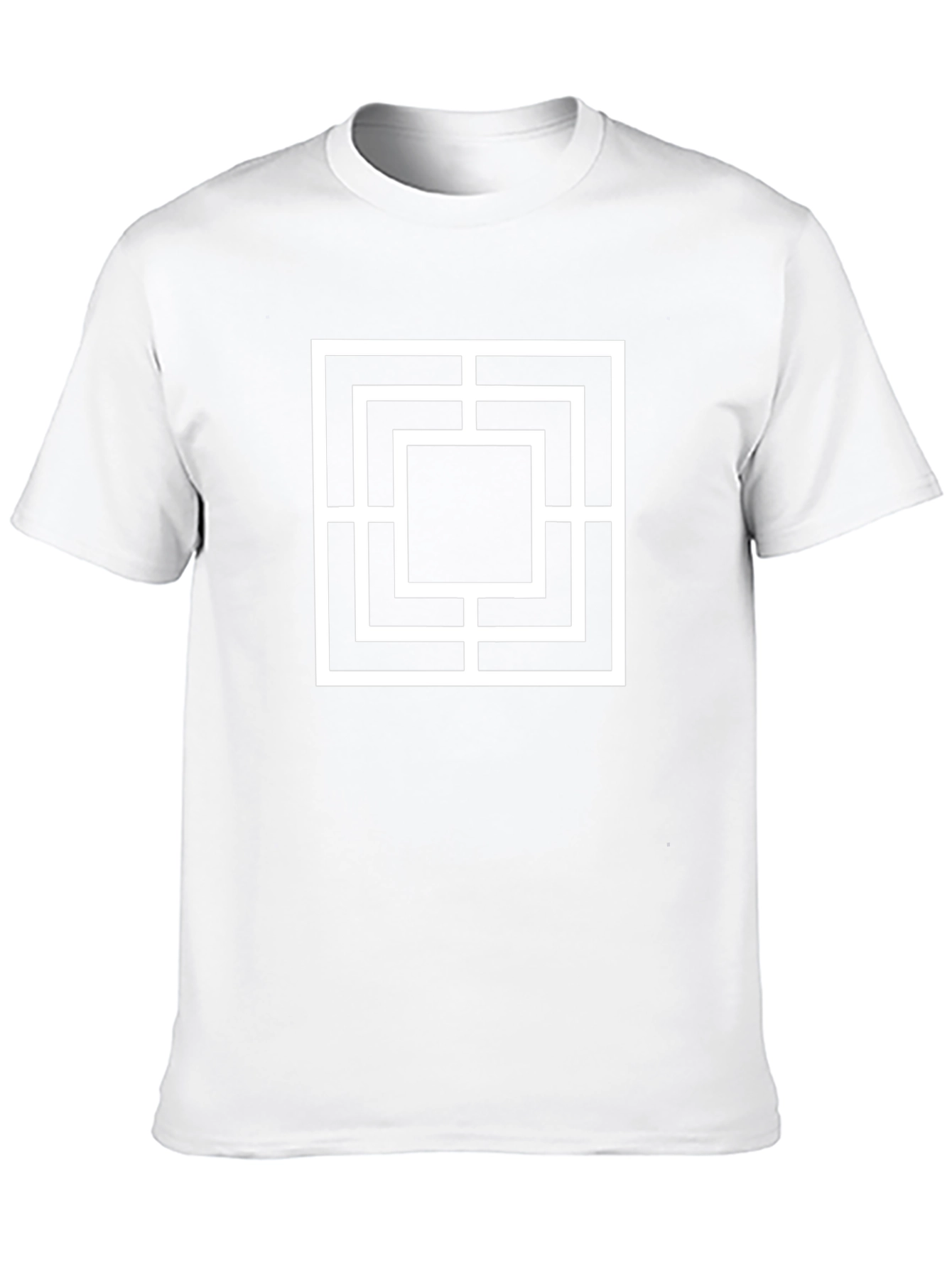 Geometric Square Design Black T-Shirt