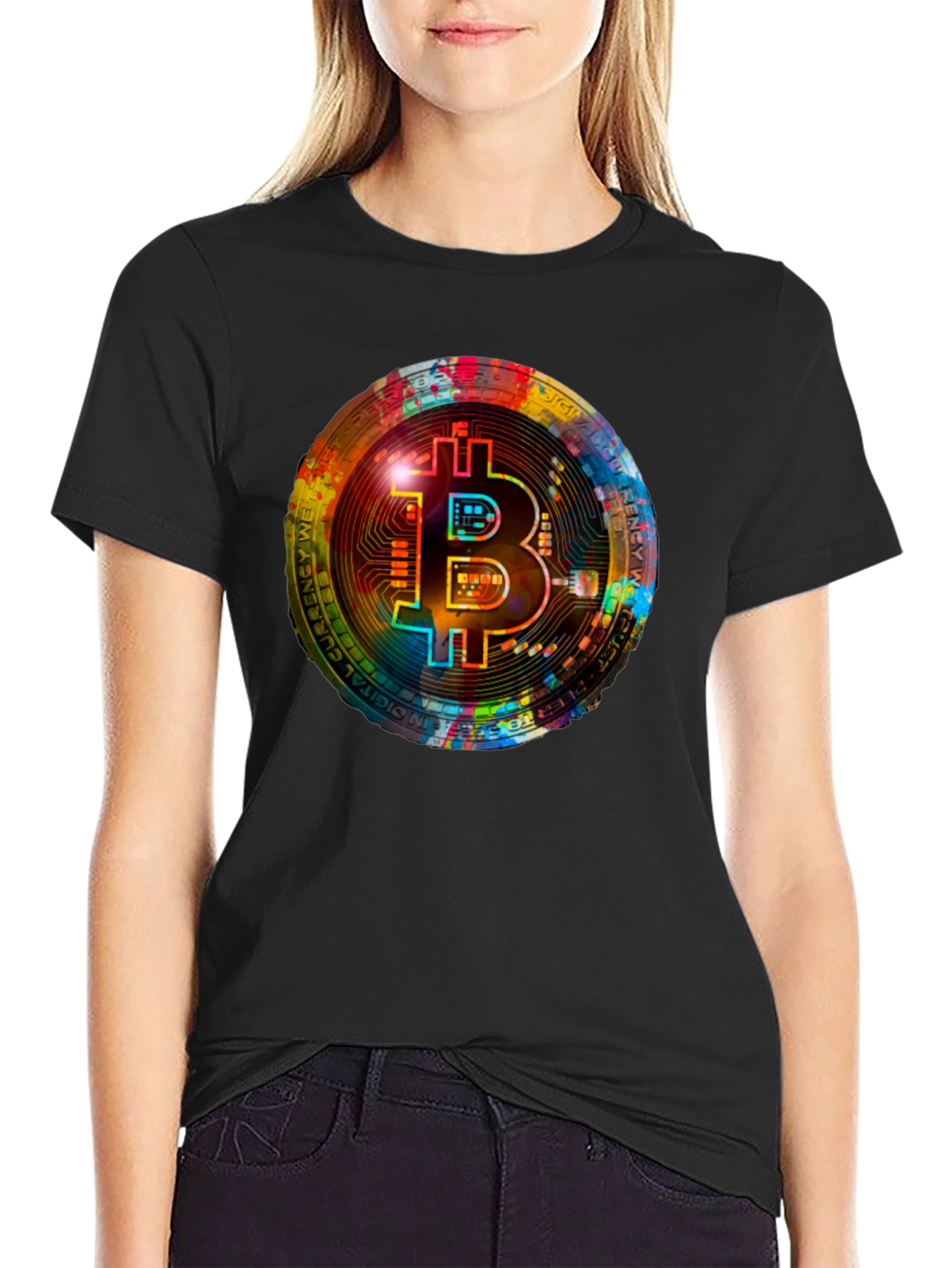 Bitcoin Crypto Art Graphic Tee - Black