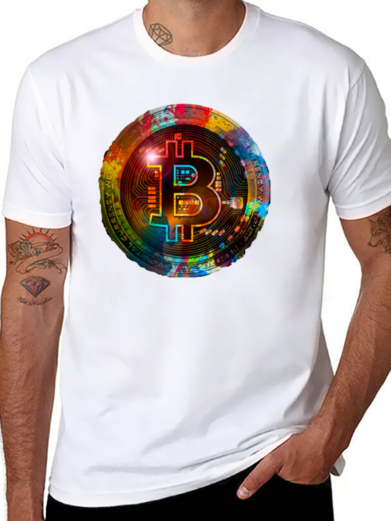 Bitcoin Crypto Art Graphic Tee - Black