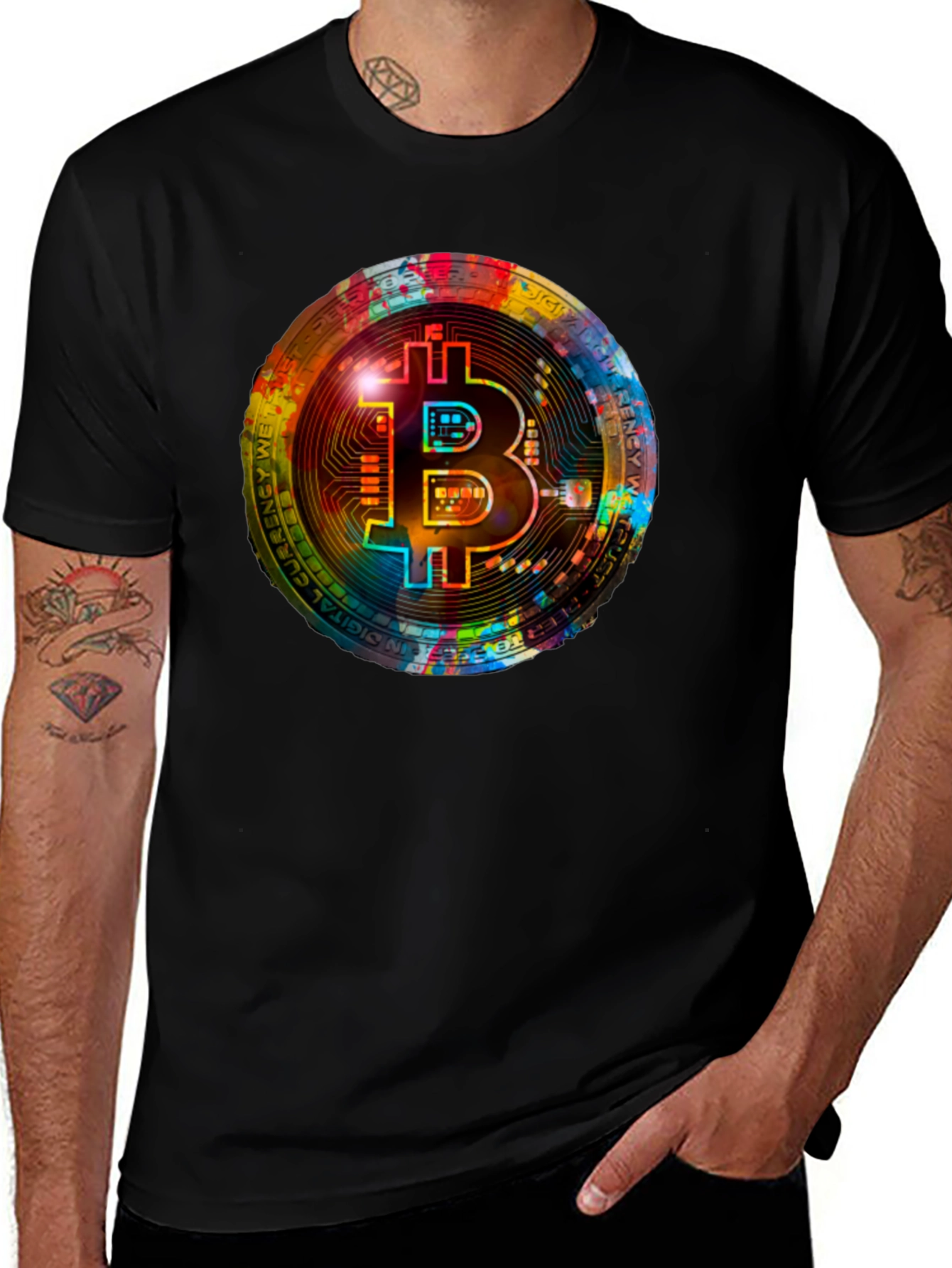 Bitcoin Crypto Art Graphic Tee - Black