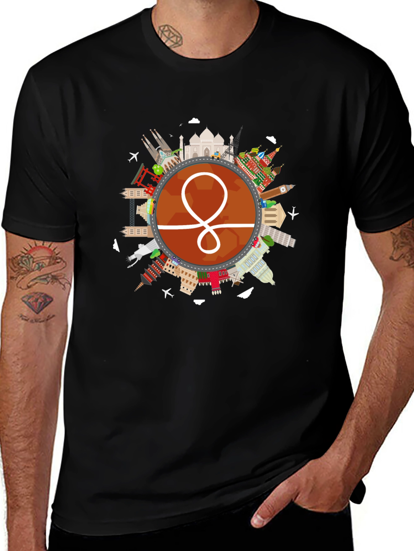 World Traveler Graphic Tee - Black Unisex Shirt