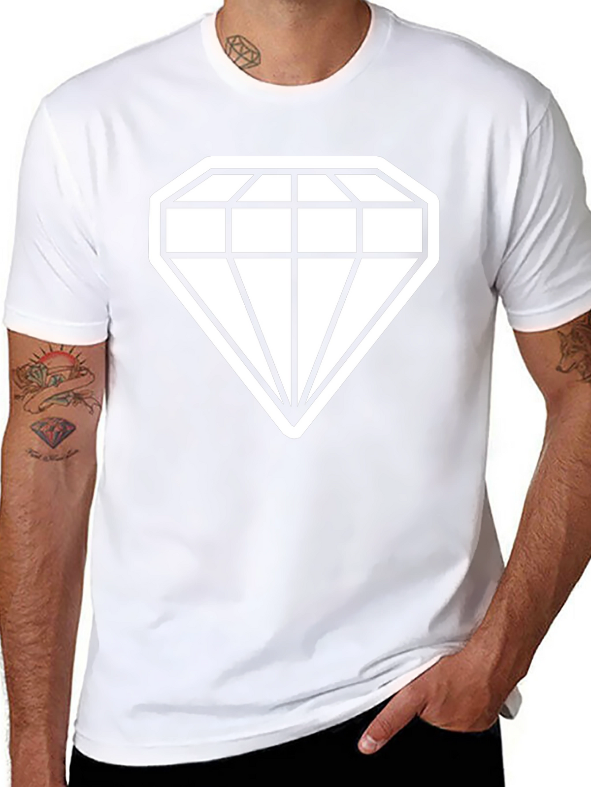 Diamond Graphic Tee - Stylish Black T-Shirt
