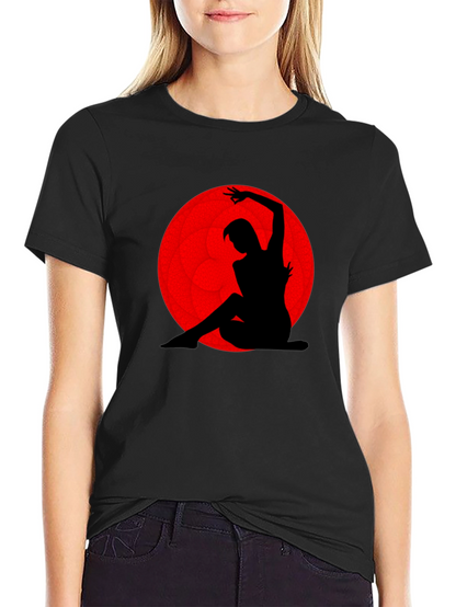 Silhouette Dancer Graphic Tee - Red Moon
